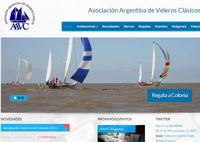 Nuevo sitio web para la AAVC,mas funcionalidades para socios e inscriptos a regatas.