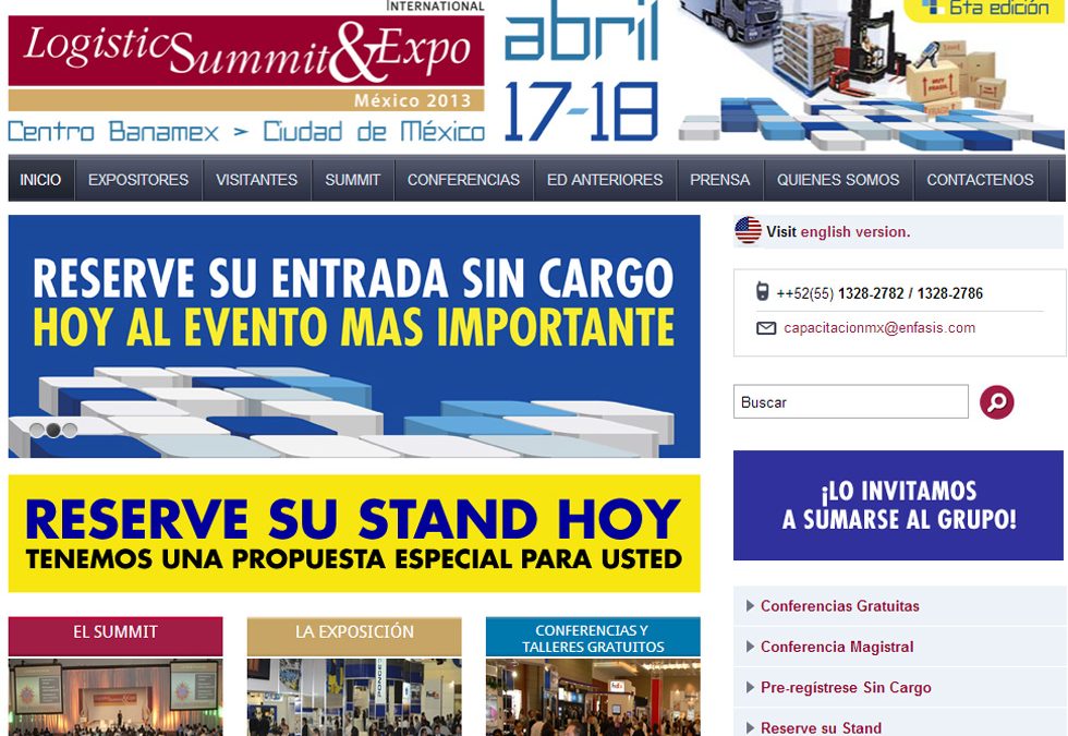 Diseño de Lanzamiento de la web de Logistic Summit & EXPO México